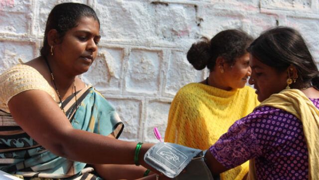 NCD Project | Health checkups during CRP (community resource person) reviews, India, 16.03.2021 |© FIND & MYRADA/Shivram Manthena