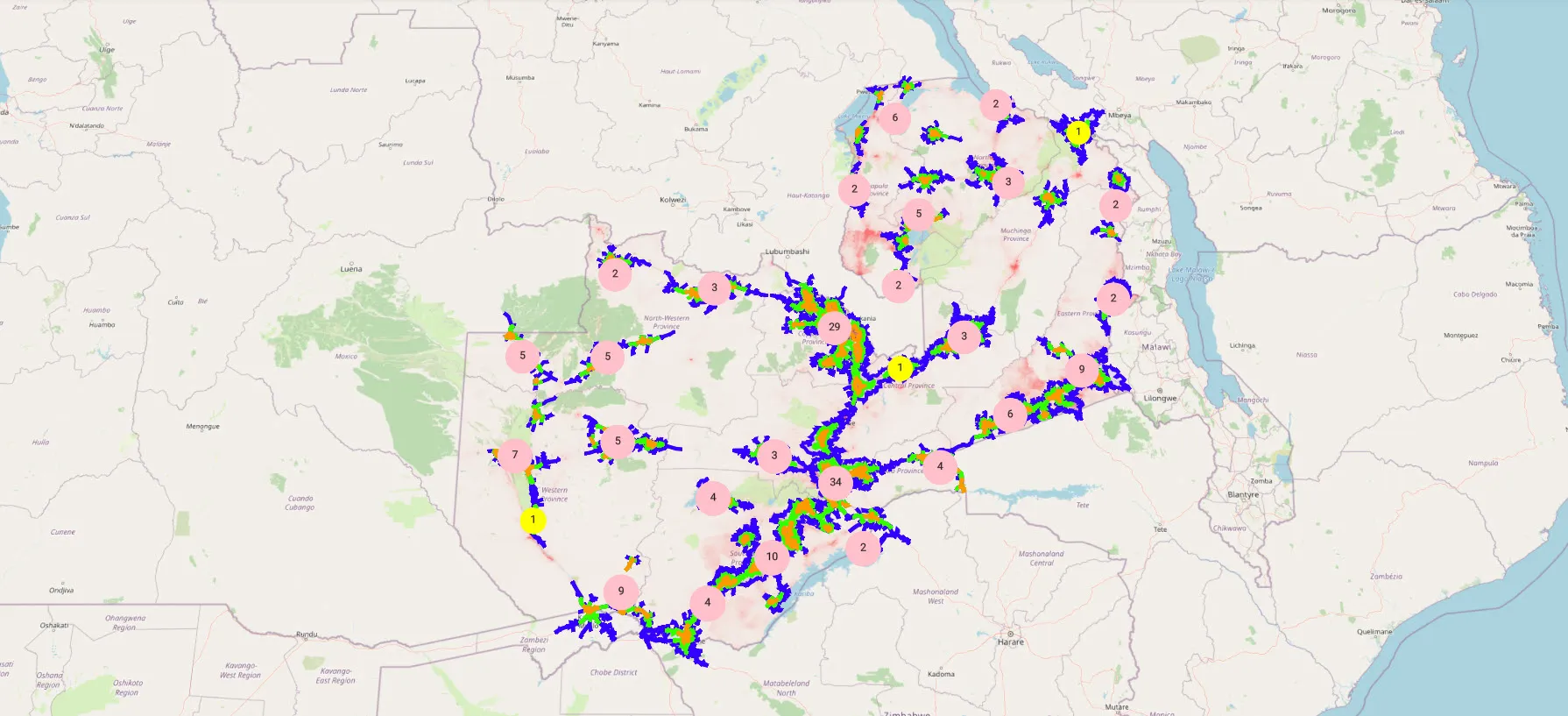 DxGeomap is a user-friendly, online GIS application for mapping population accessibility to diagnostics with minimal data inputs.